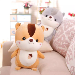 Jouets en peluche super mignons en forme d'écureuil, petits animaux à <span class=keywords><strong>corps</strong></span> souple, poupées en tissu, cadeaux pour enfants en gros - Product Image 3