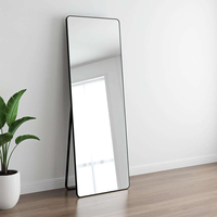 Miroir de maquillage rectangulaire en verre moderne, léger, élégant, fait main, à fixer au mur, pour chambre de fille tendance