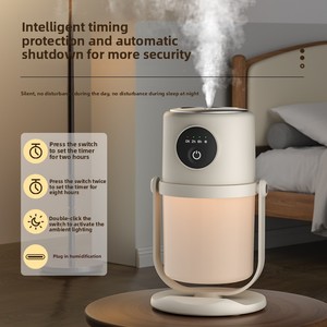 Nuevo Humidificador Ultrasónico Inteligente de Plástico para el Hogar, con Humidistato, Luz Nocturna LED RGB, Diseño Portátil y Funcionamiento Silencioso - Product Image 3