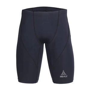 <b>Men's</b> Seamless <b>Compression</b> <b>Shorts</b> Elastic Waist Mid Solid Breathable Quick Dry Base Layer with Pocket Spandex/Polyester Sporty - Product Image 1