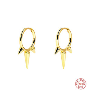 Pendientes de Aro Geométricos Brillantes de Plata de Ley S925, Pendientes Versátiles de Estilo Hipster Europeo y Americano - Product Image 2
