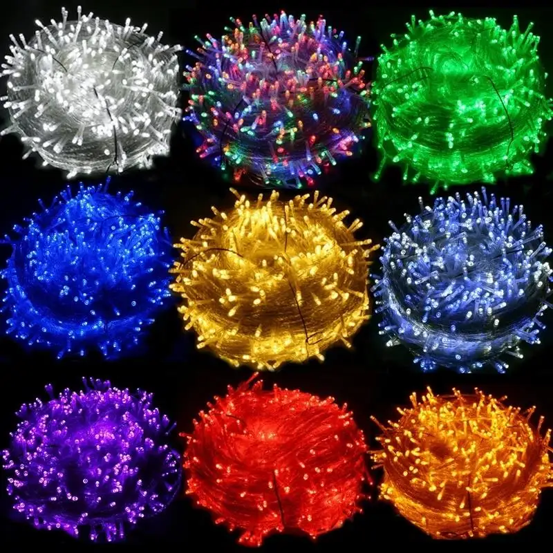 3M6M10M50M100M Outdoor Garden-Operated LED String Fairy Light Tree Style for Holiday Wedding Party Christmas Decorations Home
