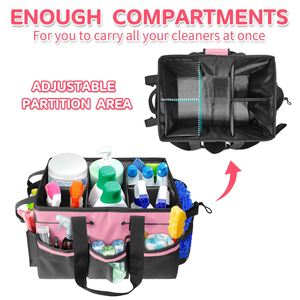Grand sac de rangement pour fournitures de nettoyage, organisateur portable pour nettoyeurs, sac de rangement pour l'entretien ménager - Product Image 3