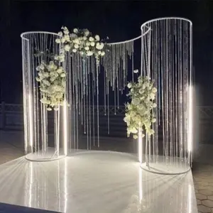 Best Selling Metal Flower Frame Arch Wedding Backdrop Hollywood Party Event Decoration