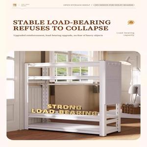 <b>Large</b> Capacity 4/5/6 Tier White Iron Powder Coated Coat Stand <b>Sliding</b> Curtain Dustproof Knocked-down Structure - Product Image 5