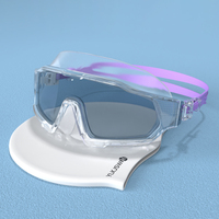 Masque de natation YL2300 à injection directe de silicone liquide, grande fenêtre panoramique, anti-buée, revêtement UV, miroir or/argent