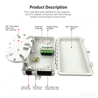 Boîtier de distribution de fibre optique FTTH 4 cœurs, étanche pour extérieur, en ABS, avec répartiteur PLC 1x4, montage mural, boîtier terminal IP65