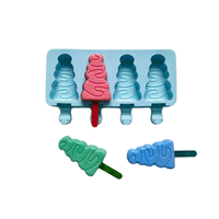 Moule en silicone fait main pour sapin de Noël, moule à sucettes glacées pour le Nouvel An, pour desserts, congélateur, jus, bac à glaçons, outil pour glaces