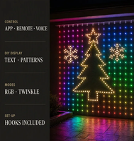 Rideau lumineux LED avec fil à revêtement irisé, fonctionnalités de texte défilant programmable DIY, lumière multicolore, décoratif et atmosphérique