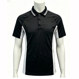 Chemises polo en coton de haute qualité, respirantes, à séchage rapide, avec logo personnalisé, manches courtes, coupe classique, pour femmes et hommes, OEM, couleur noire - Product Image 4