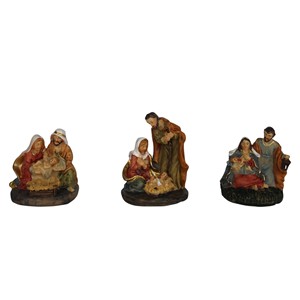 ZICOM Sainte Famille, ensemble de crèche en 3 pièces, hauteur 6 cm, figurine et jouet de Noël, Allemagne - Product Image 1