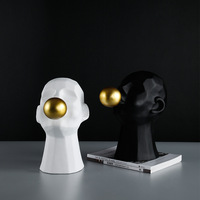 Evelyn noir blanc visage bulle Design résine accessoires de maison décoration nordique abstraite ornements de bureau créatifs modernes