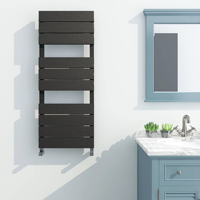 Radiateur mural électrique gris mat pour serviettes, à panneau plat, pour salle de bain et chauffage domestique