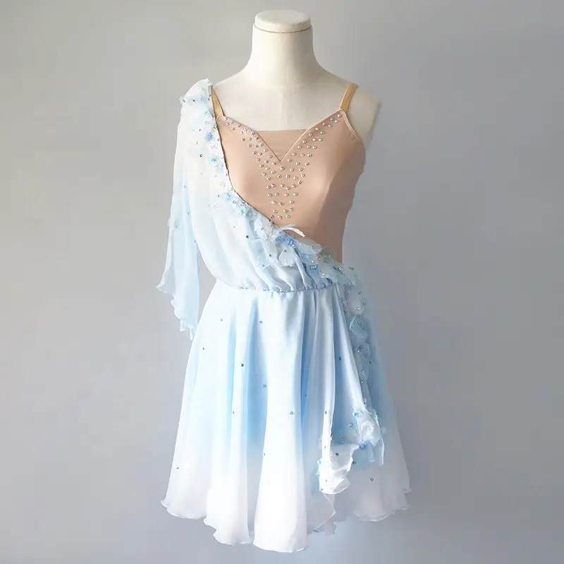 R0143 Light Blue Cupid Professional Competition Ballet Tutu Dress Girls Classical Dance Costume