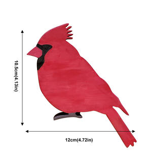 Kerst Houten Rode Vogel Decoratief Stuk Voor Kardinaal 'S Vogel Vakantiehuis Decoratie <span class=keywords><strong>Item</strong></span> - Product Image 3