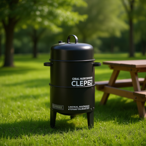 Clepe 16 In Charcoal Smoker Grill Portable Vertical Outdoor Cooking Camping <b>BBQ</b> Grill With Easy Temperature Control - Product Image 2