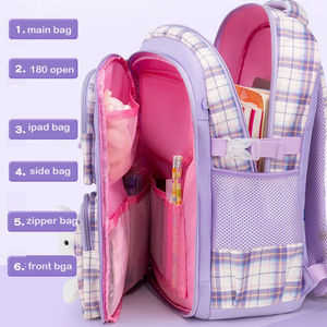 Adorables Conejos Mochila Escolares De Gran Capacidad Mochilas a Cuadros Mochila a Prueba De Agua Ninas Primarias Girls Bag - Product Image 3