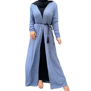 Осенне-зимняя мусульманская женская одежда вязаный свитер с длинным рукавом Куртка исламское платье для женщин