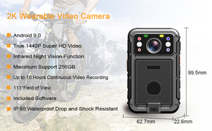 Caméra corporelle CammPro C8 nouvelle génération avec 4G, Android 9.0, écran tactile HD de 3,1 pouces, 1400P 2K, SOS, caméra de sécurité corporelle intelligente - Product Image 6
