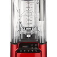 CRANDDI Blender komersial senyap, dengan pelindung dapat dilepas, Blender meja sentuh profesional merah
