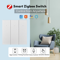 Sakelar Dinding Pintar ZigBee Standar EU/UK Netral & Tanpa Netral Universal 240V Tombol Tekan Bersertifikasi CE RoHS Smart Life Tahan Lama
