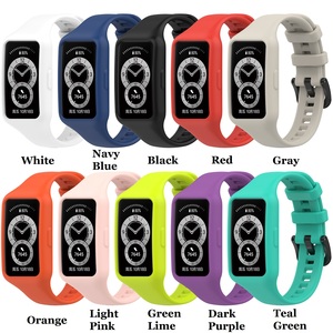 Bracelet de montre en silicone de couleur unie pour Huawei <span class=keywords><strong>Band7</strong></span>/6/honor Band, accessoires pour montre intelligente - Product Image 2