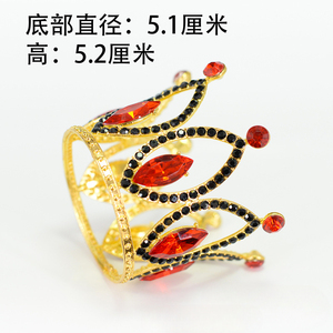 2024 Mới Hợp Kim Màu Đỏ Và Màu Đen Kim Cương Vương Miện Bánh Sinh Nhật Vương Miện Trang Trí Công Chúa Vương Miện Cake Topper Baking Trang Trí - Product Image 3