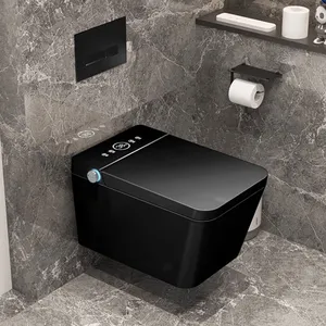 Wc in ceramica nero sospeso wc intelligente con patta automatica wc intelligente a parete con serbatoio nascosto