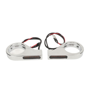 Luces Intermitentes Delanteras para Horquilla, Luces de Circulación Diurna de Color Ámbar para CB1000R CB1300 CB600F <span class=keywords><strong>CBF600</strong></span>, Carcasa Plateada - Product Image 3