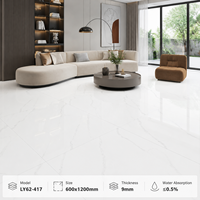 Carrelage en porcelaine effet marbre brillant 600x1200mm, résistant à l'usure, pour sols et murs, salon, cuisine, salle de bain, garantie 5 ans