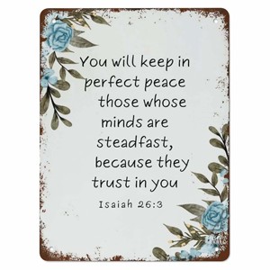 Versets bibliques personnalisés décoration murale chrétienne inspirante en aluminium métal signe Art mural pour la maison bureau chambre cadeaux 8x12 pouces - Product Image 2