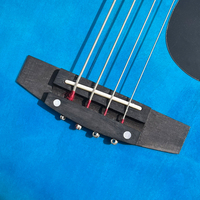 Guitare Basse Électrique 4 Cordes Personnalisée à Prix de Gros, Guitare Acoustique Couleur Bleue, Instruments de Musique Folklorique à Vendre