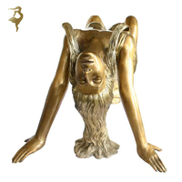 Table basse de base de statue de Soman en bronze de sculpture de fille nue de conception personnalisée