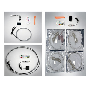 Kit de Iluminación Ambiental RGB para Auto con Control por Aplicación, Luces Decorativas Interiores para Consola Central y Puertas, Instalación No Destructiva - Product Image 1