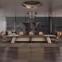 Grande table de travail longue de conférence Table et chaise de bureau Table et chaise de formation de luxe et mobilier de bureau moderne