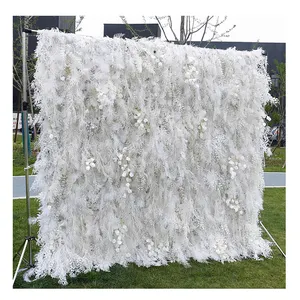 F148 düğün ev beyaz puslu Smog yeşillik Rime Mist yapay çiçekler dekoratif yapay ipek 5D çiçek duvar bırakın
