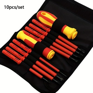 Professional Multi-functional <strong>Magnetic</strong> <strong>Screwdriver</strong>,10pcs Insulated Industrial <strong>Screwdriver</strong> Set, Common Tools for Electricians - Product Image 1