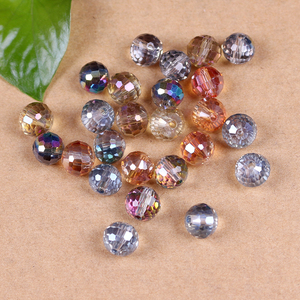 Perles de verre rondes facettées pour la fabrication de bijoux 10/12 mm Perles d'espacement en cristal en vrac pour pendentif charmant Bracelet Accessoires de bricolage - Product Image 2