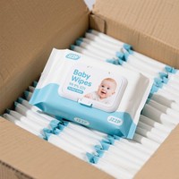 Lingettes pour bébé personnalisées OEM ODM avec logo, 99% d'eau pure, fibres végétales, sans alcool, hypoallergéniques, lot de 6, pour peau délicate de nouveau-né