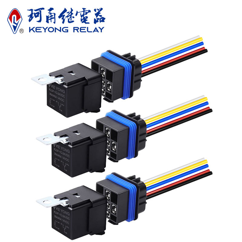 KEYONG 12V 40A Automotive Relay IP65 Waterproof with Tinned Copper Harness OE Replacement for 12V Car Truck