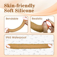 Sex Toy Réaliste en Silicone Liquide Doux pour Femmes, Vibromasseur Électrique Double Tête Longue Forme Pénis pour Femmes