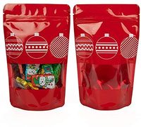 Poches d'Emballage Alimentaire Personnalisées Imprimées, Doypack Refermables Noires Mattes avec Fermeture Zip, Sachets en Feuille d'Aluminium avec Fenêtre Transparente