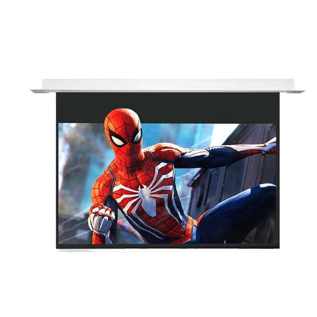 120 Inch Hidden Ceiling Projector Screen Home Use HD Electric Remote Control Lifting ALR 16:9