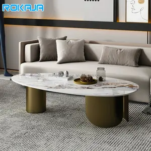 Tavolino da caffè in lastra di roccia lucida italiana mobili da soggiorno moderni tavolo da centro dal Design irregolare a forma semplice tavolo da tè per la casa