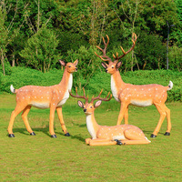Escultura de Animal Salvaje Realista, Modelo de Ciervo Sika Grande, Estatua de Resina de Fibra de Vidrio Personalizable para Jardín, Villa, Parque, Paisajismo