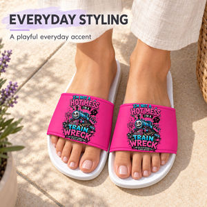 Pantuflas Personalizadas con Estampado de Tren Esqueleto para Mujer y Hombre, Pantuflas de Casa de EVA, Antideslizantes, para Interiores y Exteriores, Punta Abierta - Product Image 5