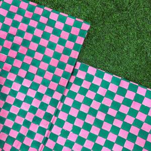 Tissu en coton 100% léger de qualité supérieure, imprimé floral géométrique vert et rose, pour vêtements féminins, vente en gros - Product Image 4