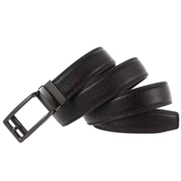 Ceinture en cuir réglable sans trou pour hommes, en cuir pleine fleur grainé, pour affaires et bureau, personnalisable avec logo gravé