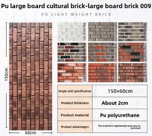 Pegatina de Ladrillo Cultural de PU, Simulación de Revestimiento para Paredes de Restaurantes, Uso Comercial - Product Image 5