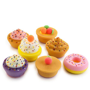 Customized Creative Bath Sponge in Hamburger Cake Fruit Macaron Ice Cream Shapes Long Body Brush Made of Bristle - Product Image 2
